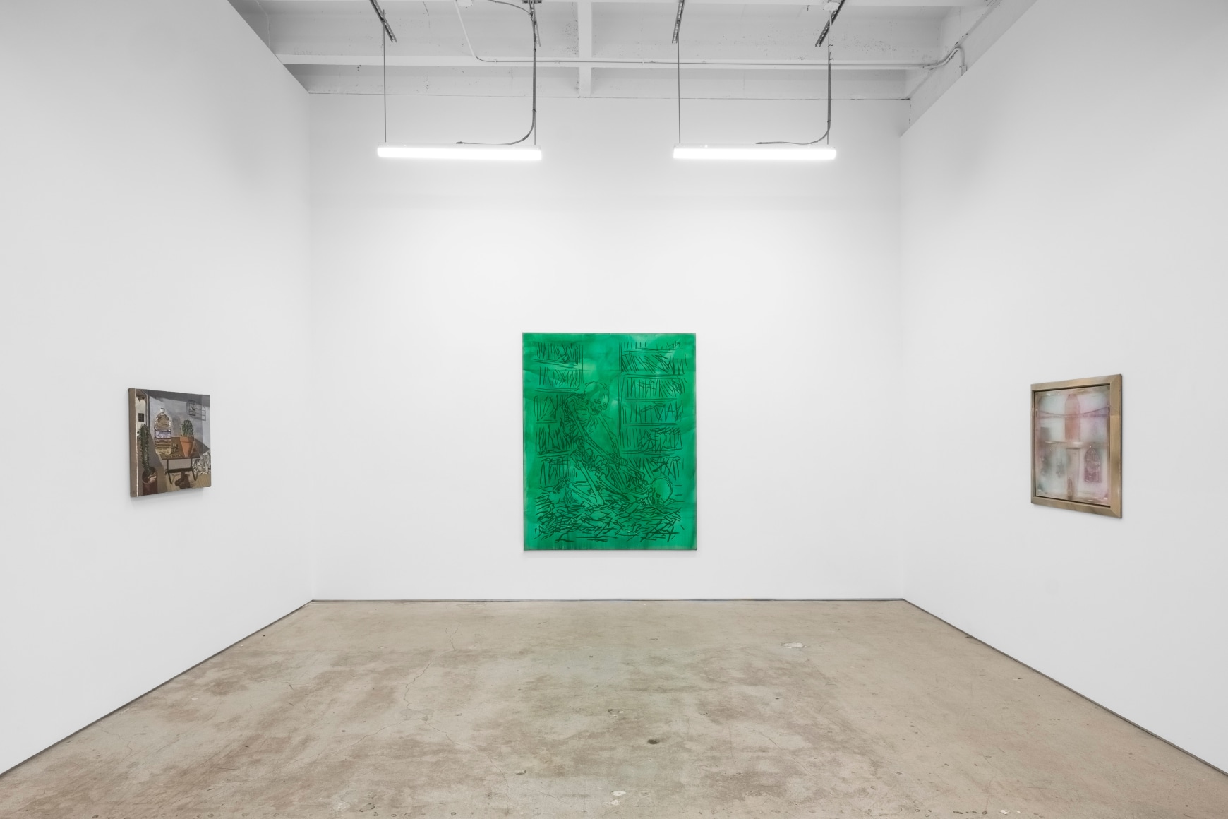 Their Private Worlds Contained The Memory of a Painting that had Shapes as Reassuring as the Uncanny Footage of a Sonogram, 2022., Installation view