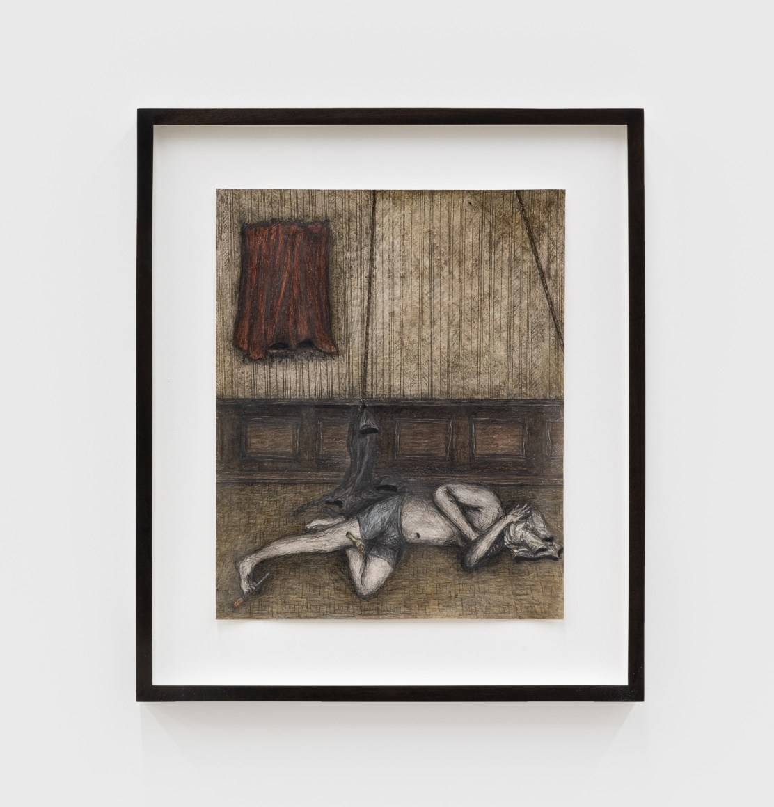 A Dim and Shifting Guest, 2019, Graphite, pigmented wax, milk paint,