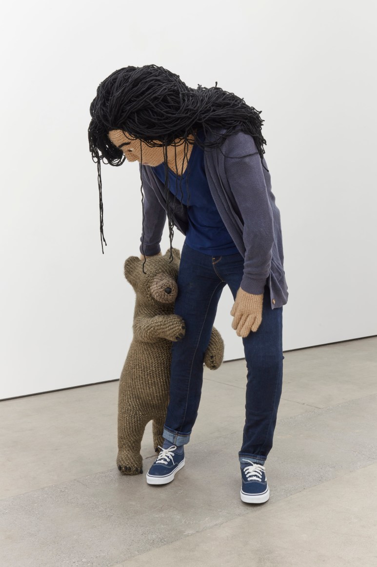 There There Little Bear, 2019, Crochet, yarn t-shirt, Levi&#039;s jeans, Vans shoes