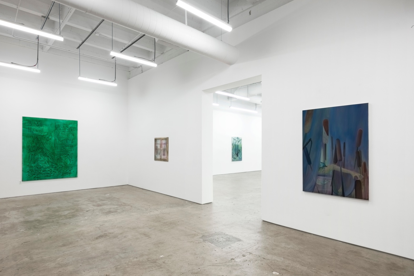 Their Private Worlds Contained The Memory of a Painting that had Shapes as Reassuring as the Uncanny Footage of a Sonogram, 2022., Installation view