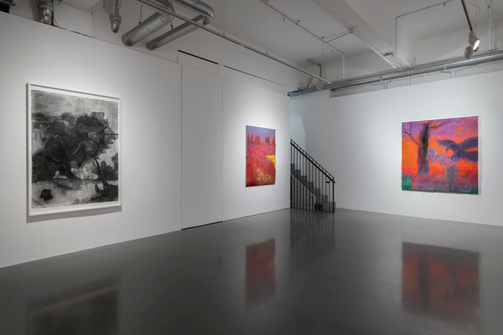 Installation View, Westward Shrinking Hours