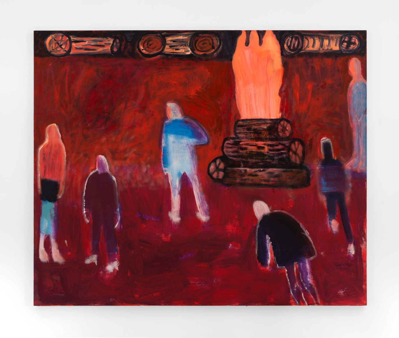 Katherine Bradford, Beach Fire, Log Sky, 2021