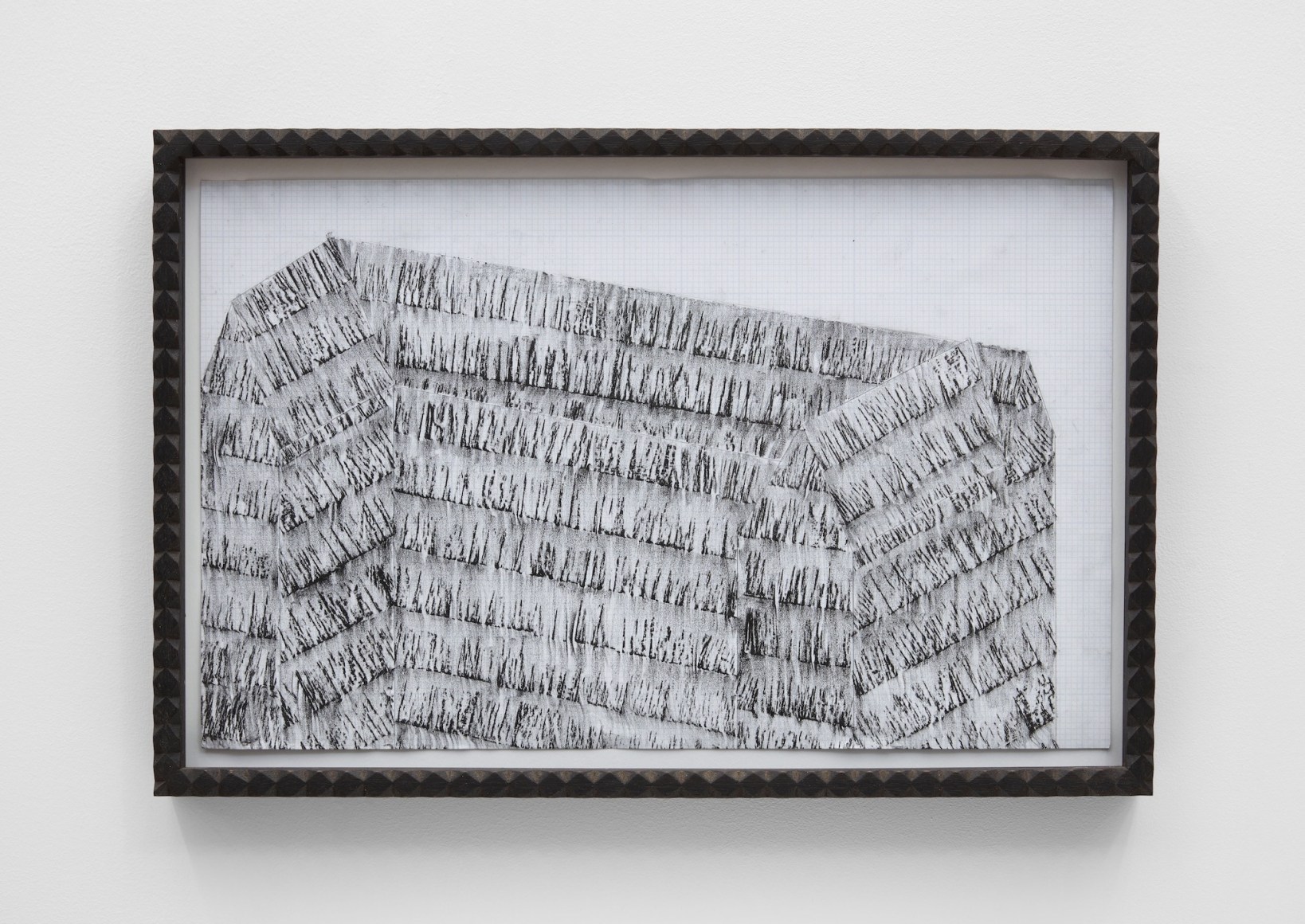 Untitled, 2020, Grease pencil on graph paper with artist frame