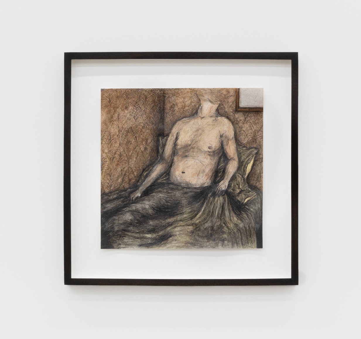 In the Damp Room, 2017, Graphite, pigmented wax, milk paint,