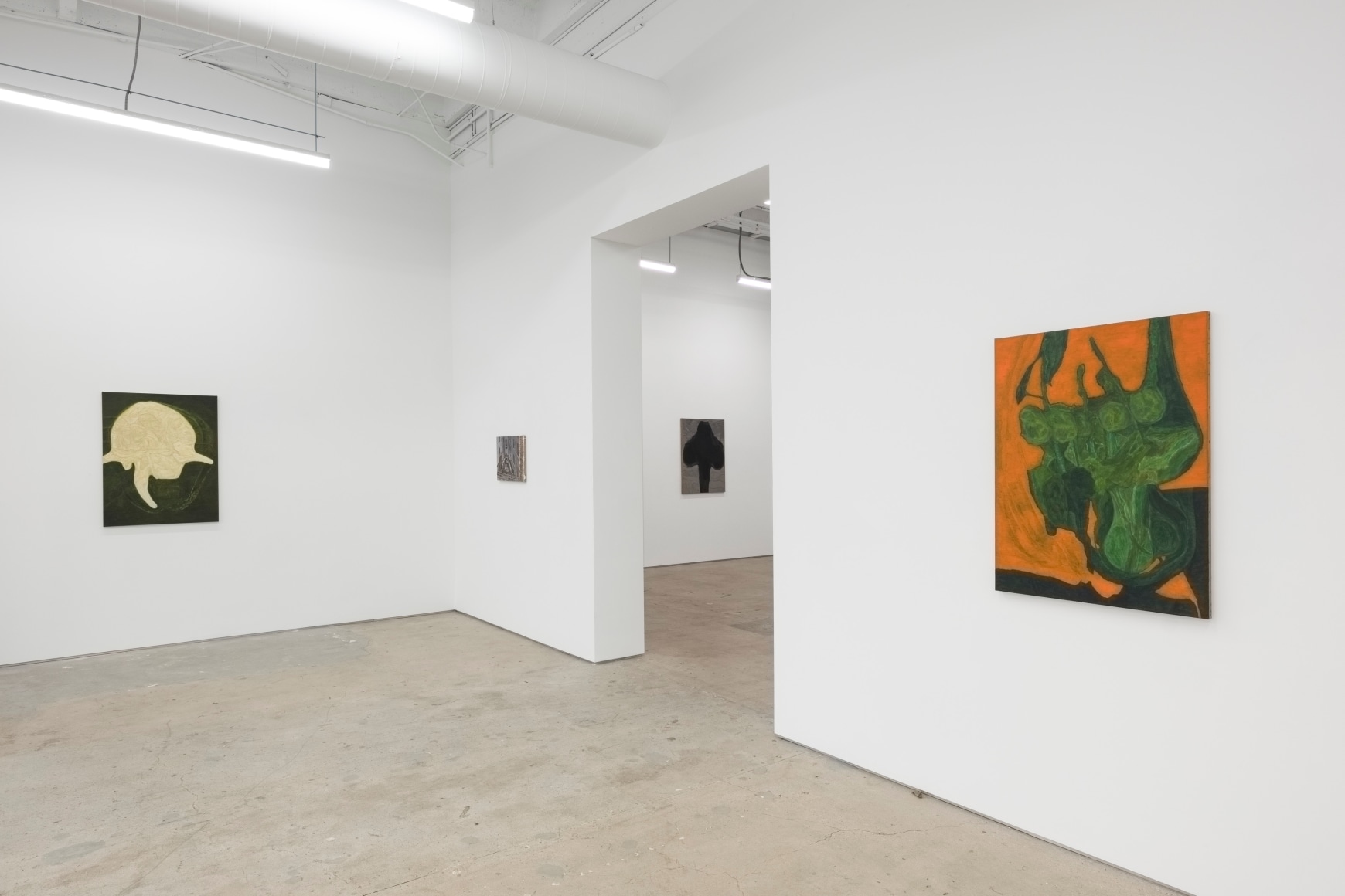 Their Private Worlds Contained The Memory of a Painting that had Shapes as Reassuring as the Uncanny Footage of a Sonogram, 2022., Installation view