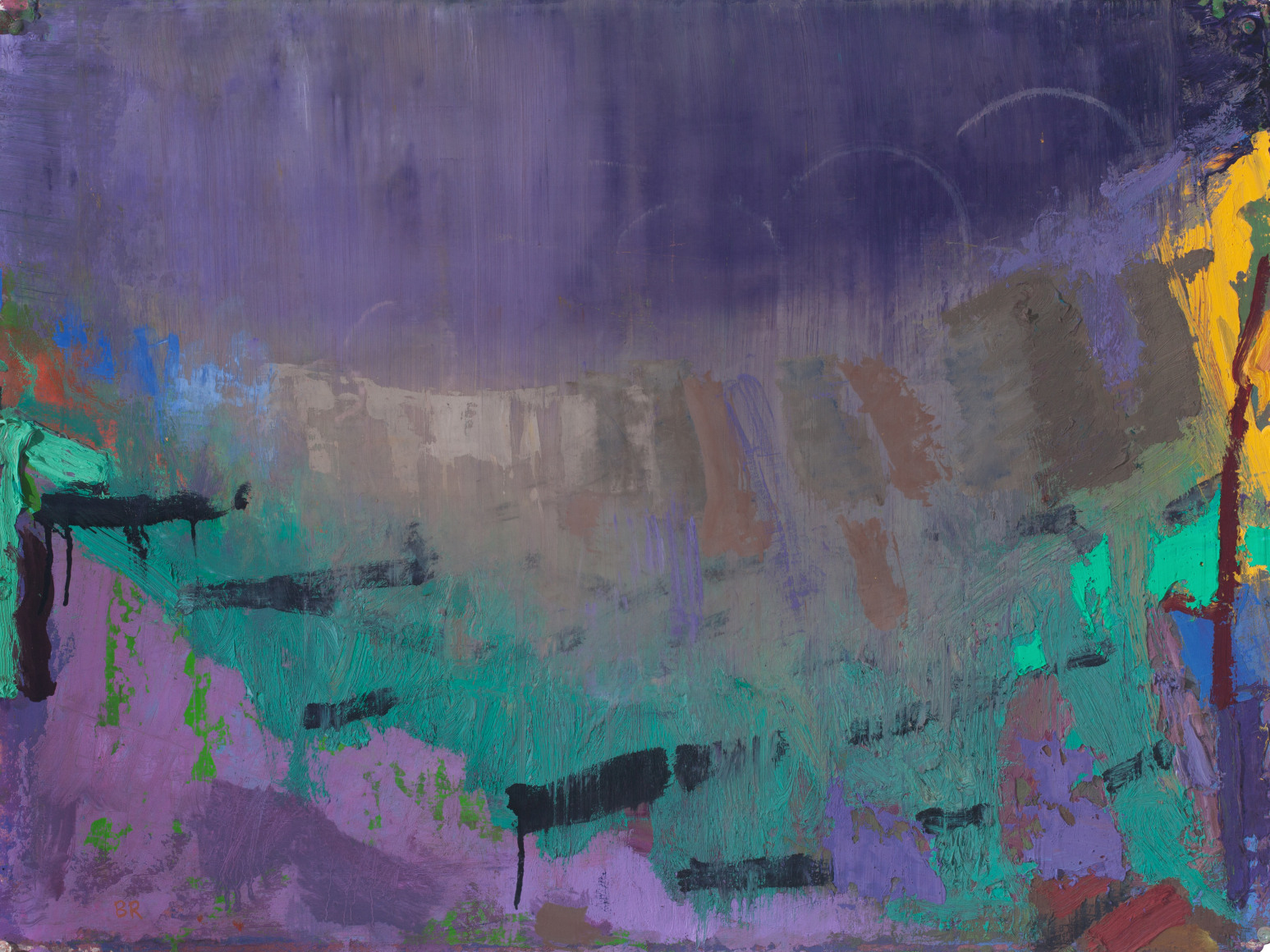 Under the Pines 6, 2020, oil on paper, 22 1/2 x 30 inches