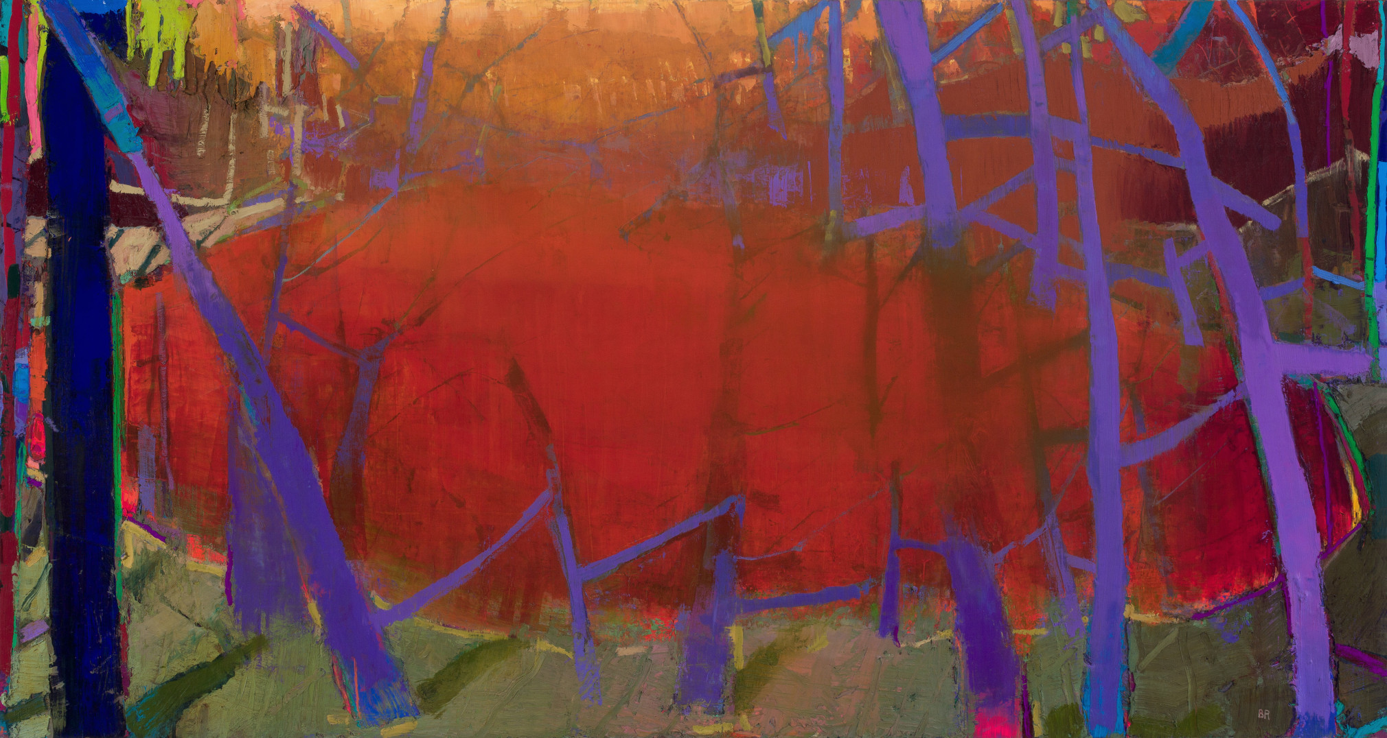 Brian Rutenberg, A Little Long Time, 2019, oil on linen, 48 x 90 inches
