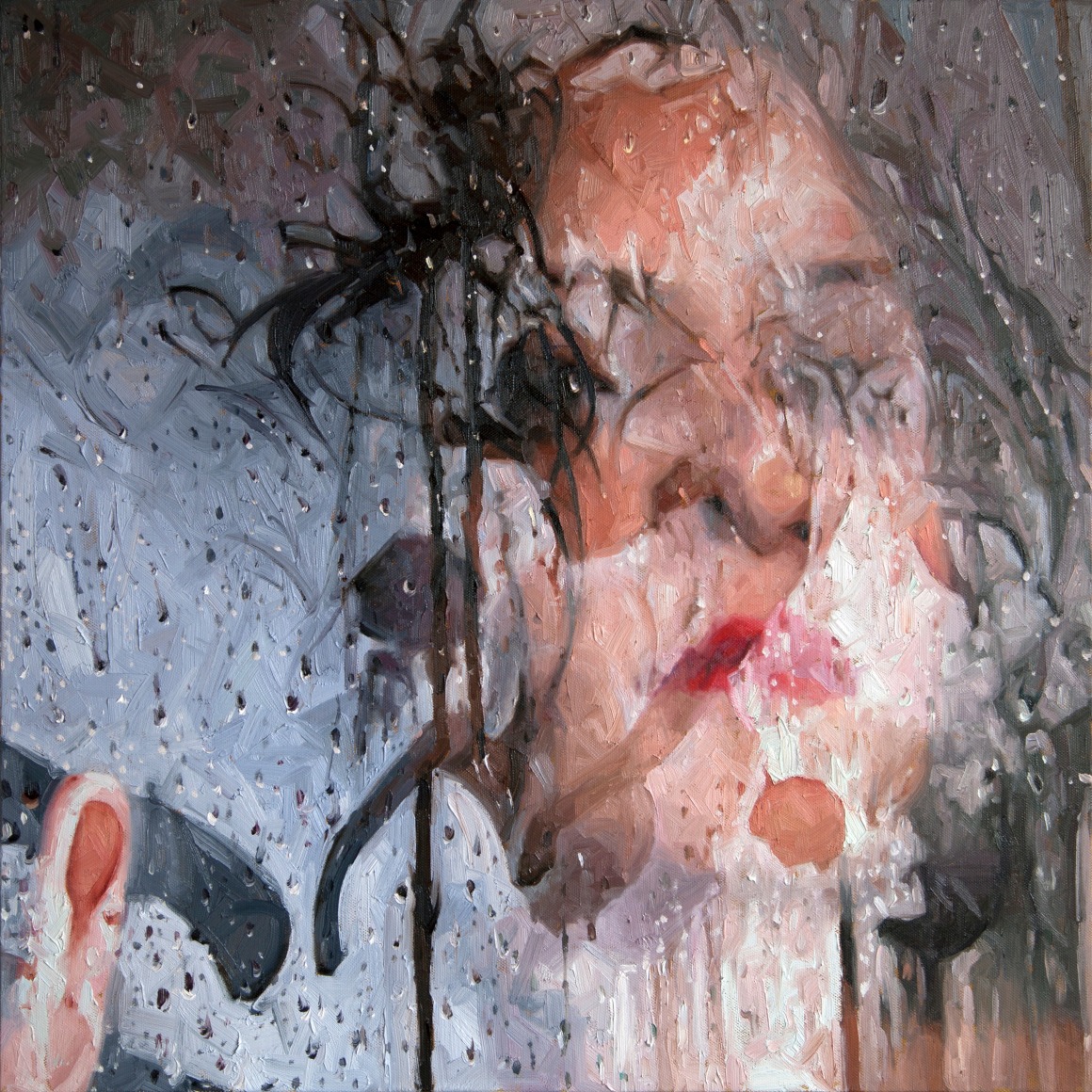 alyssa monks, Hole, 2017, oil on linen, 32 x 32 inches