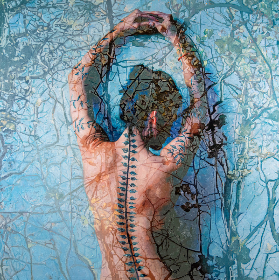 Alyssa Monks, "Daphne", 2018, oil on linen, 48 x 48 inches