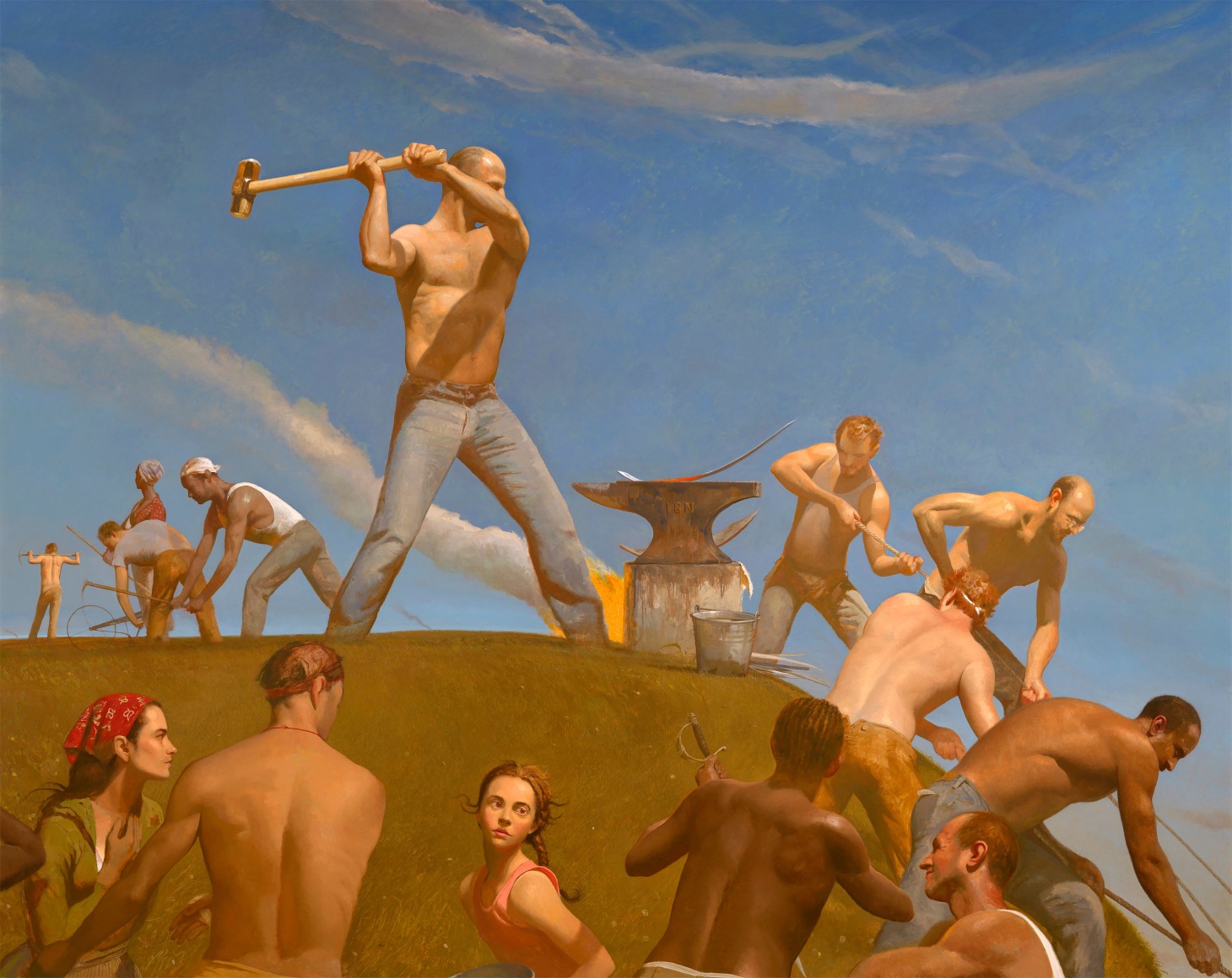 Bo Bartlett, The Forge (Swords into Plowshares), 2008 oil on linen 126 x 158 inches