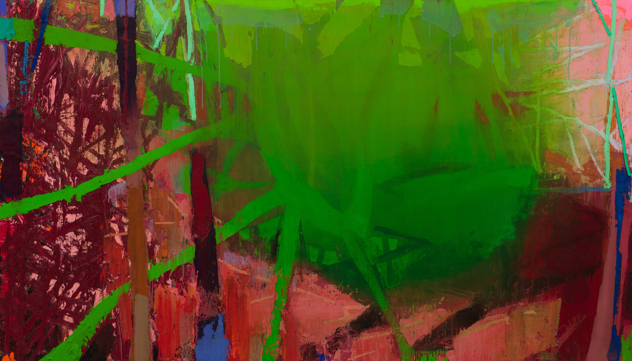 Brian Rutenberg, Banner of the Coast (Cat's Eye), 2021-22, oil on linen, 40 x 70 inches
