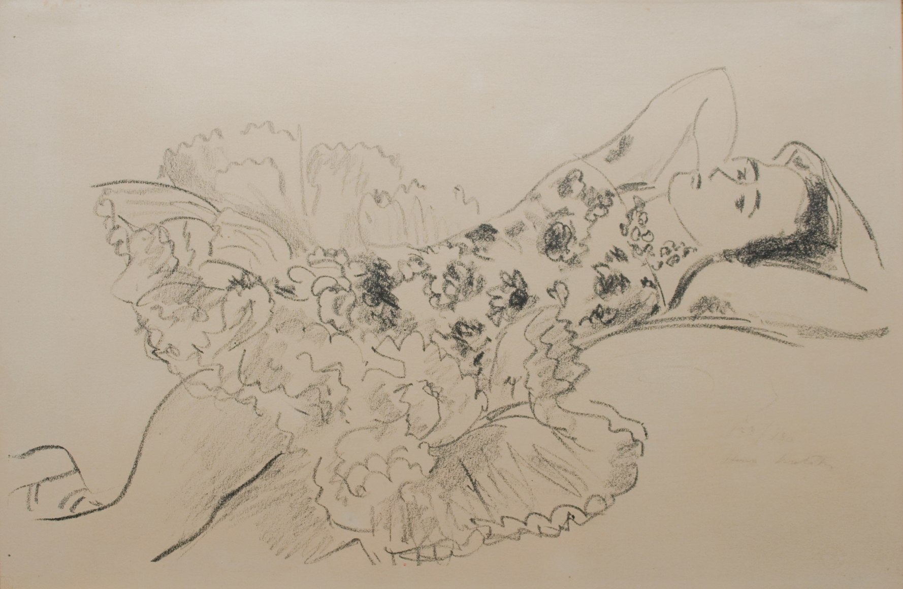 Henri Matisse, Reclining Dancer, 1927, black and white lithograph, 12 1/2 x 18 1/2 inches