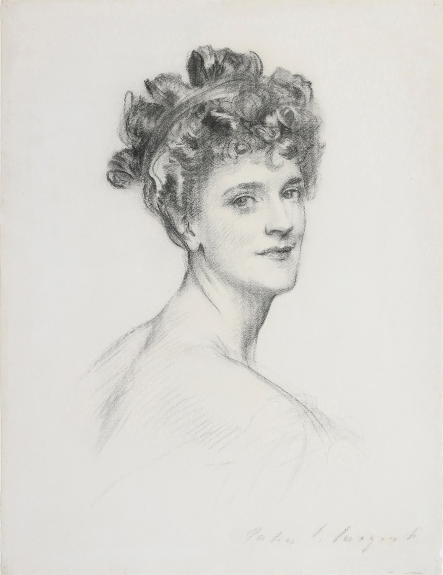 John Singer Sargent, Alice, Lady Lowther (nee Blight), c. 1905, charcoal on paper, 24 5/8 x 18 3/4 inches