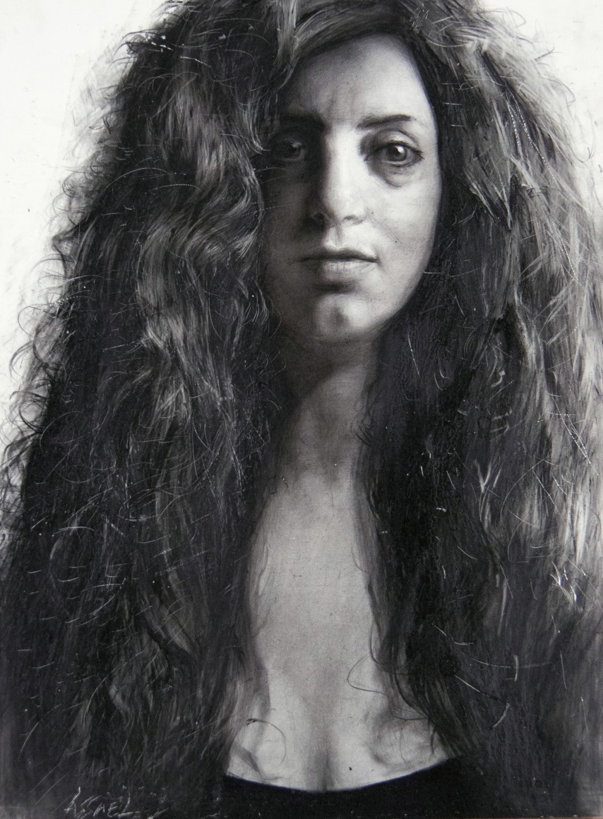 Steven Assael, Michelle, 2021, graphite and crayon on paper, 13 x 9 5/8 inches
