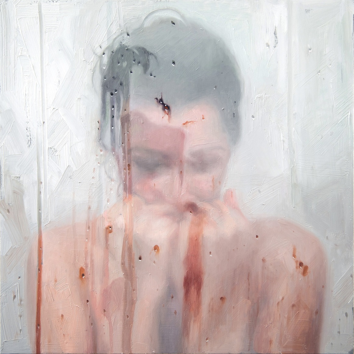 Alyssa Monks, Is This Real Life?, 2024, oil on panel, 16 x 16 inches