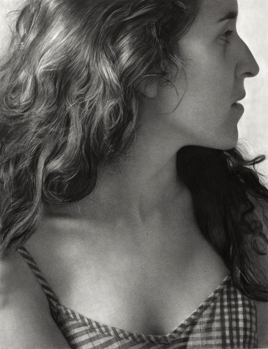 Clio Newton Anya (SOLD), 2017, compressed charcoal on paper, 50 x 38 inches