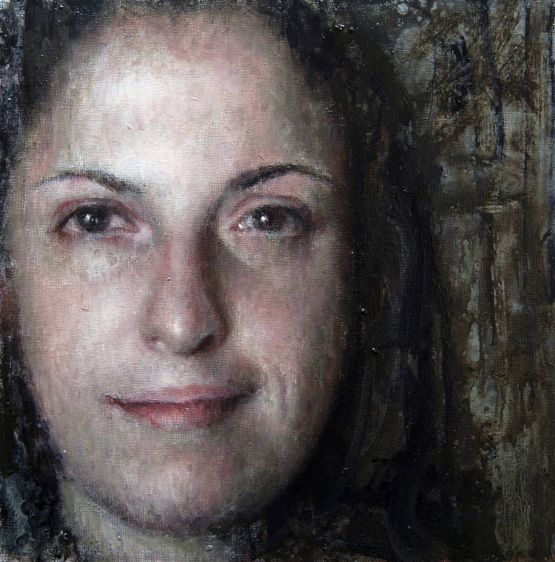 alyssa monks, Lisa, 2015, oil on panel, 10 x 10 inches