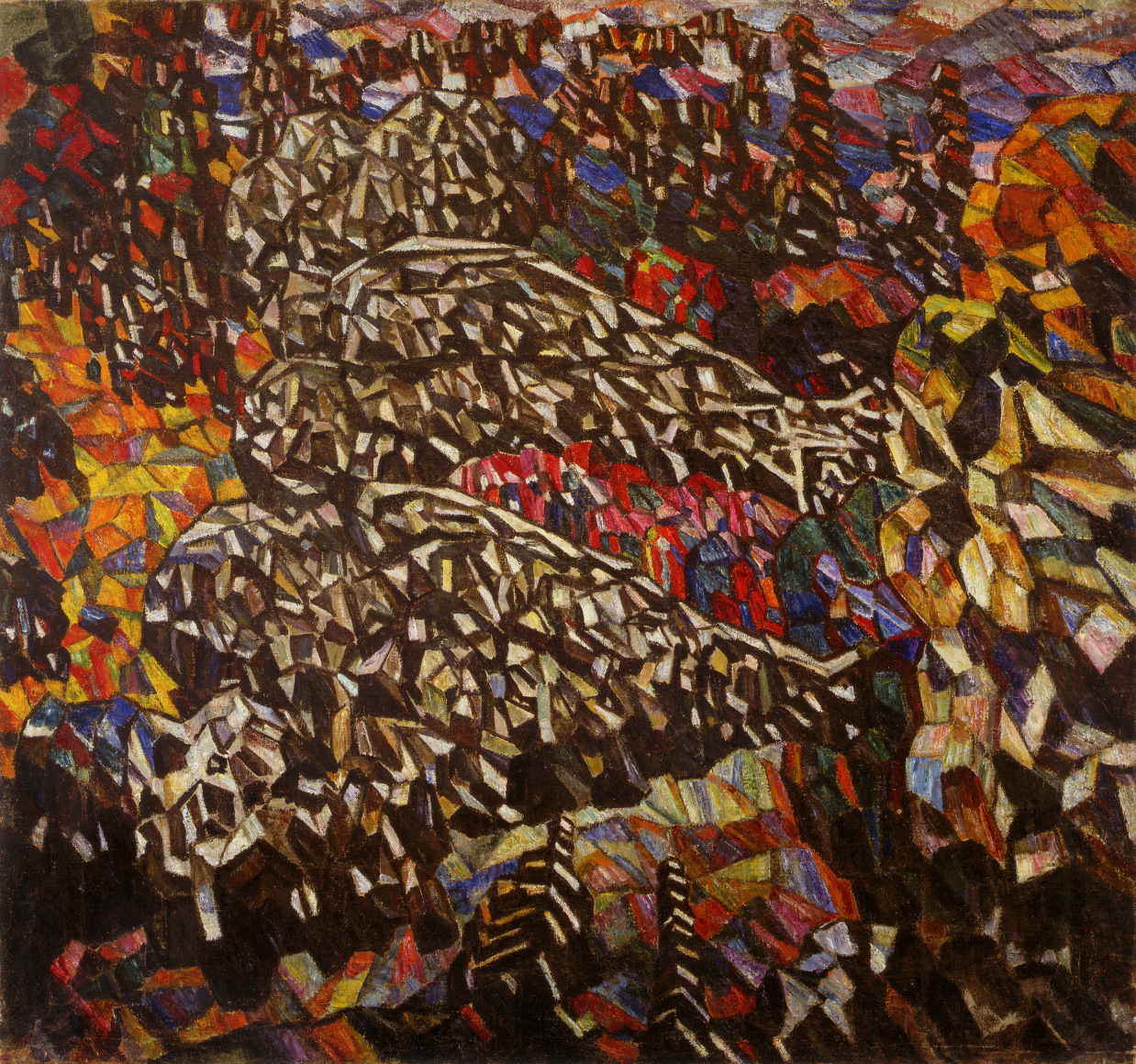 Abraham Manievich, Decorative Panel Park (from the series, The Symphony of Blood), 1918-20, oil on canvas, 52 x 56 inches