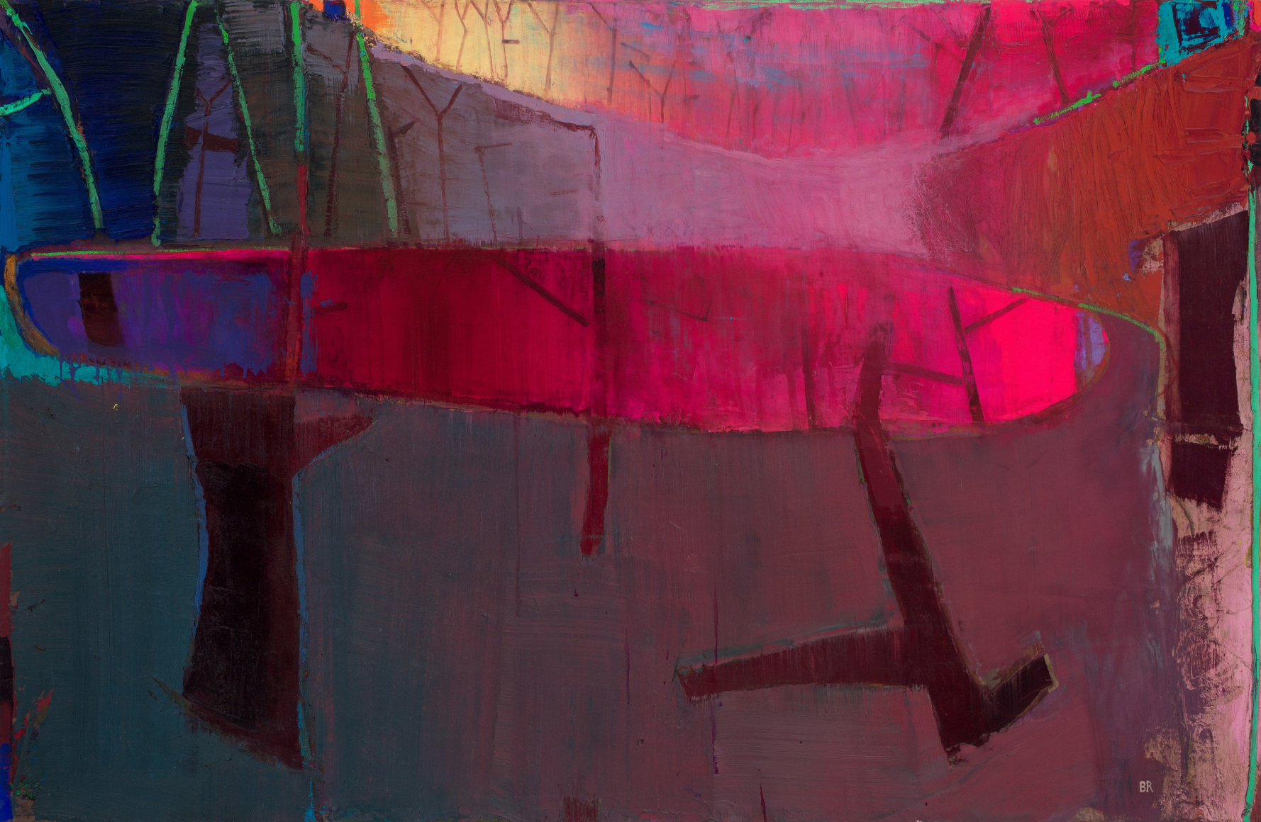 Brian Rutenberg, Point of Pond 2, 2019, oil on linen, 36 x 55 inches