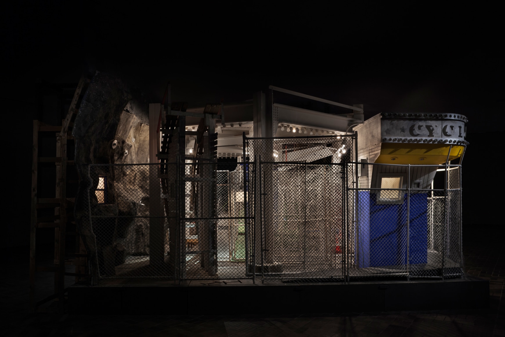 Coney Night Maze, 1996–2013, Enamel and acrylic on wood and Masonite, plastic, glass, cellulose