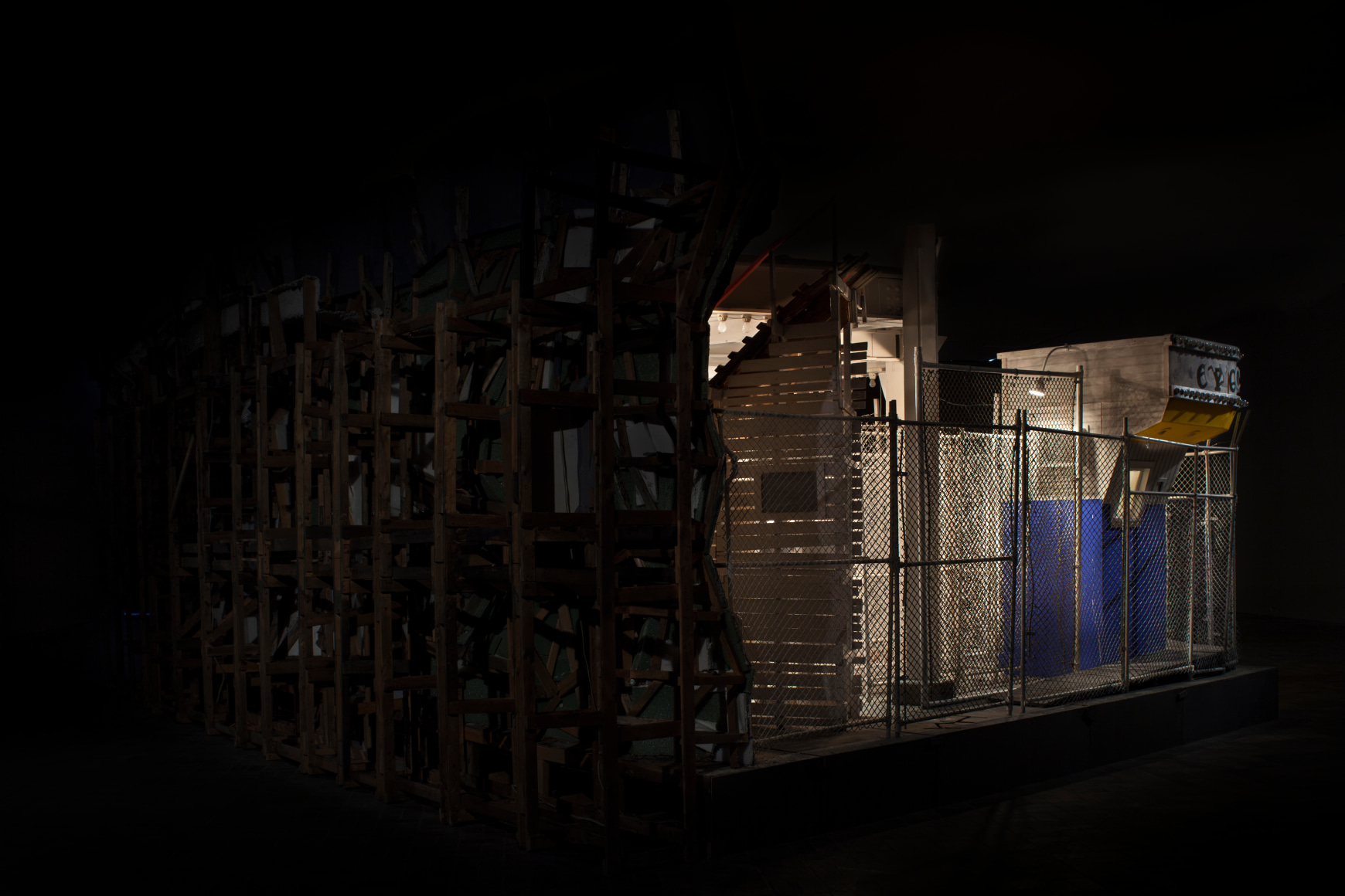 Coney Night Maze, 1996–2013, Enamel and acrylic on wood and Masonite, plastic, glass, cellulose