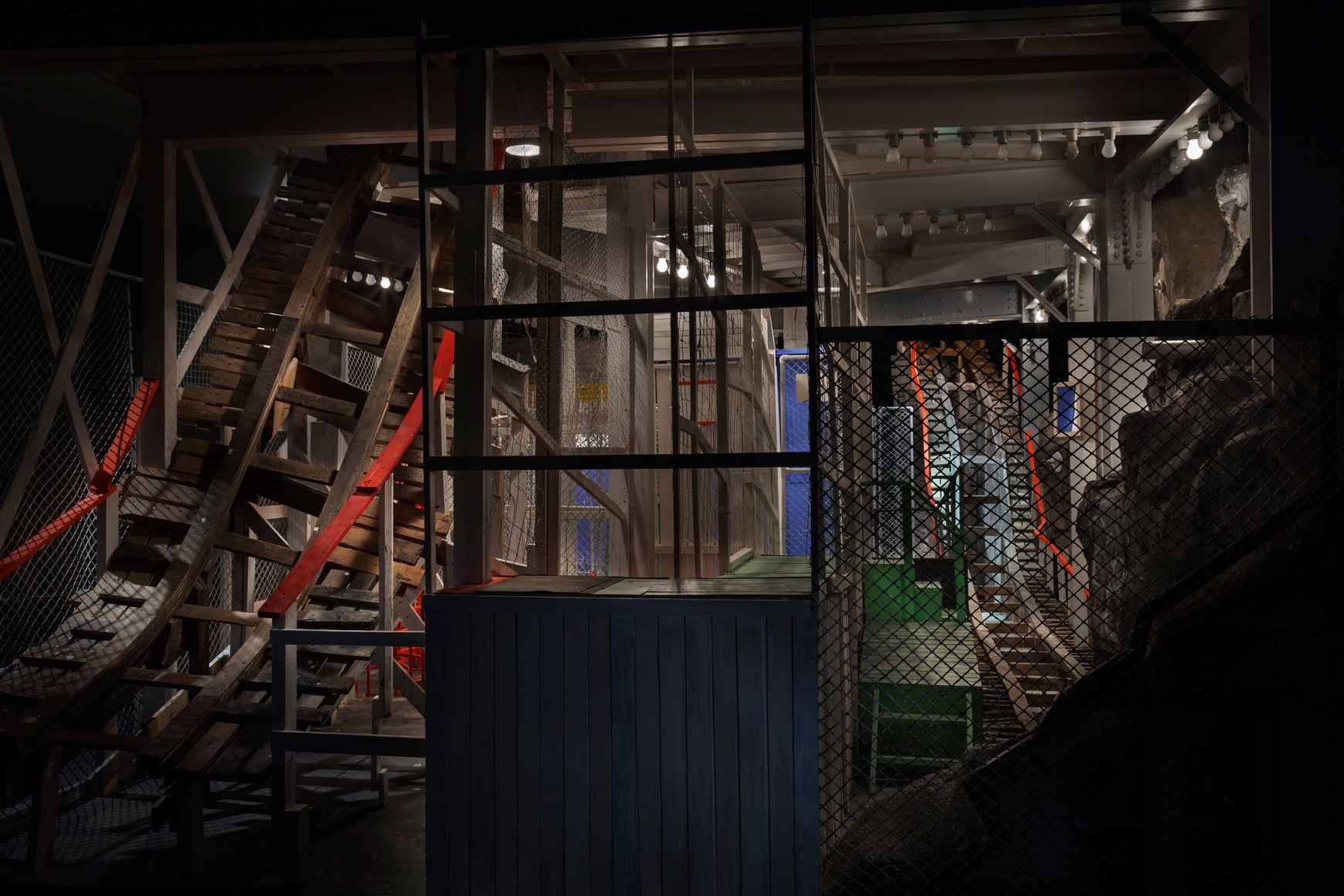 Coney Night Maze, 1996–2013, Enamel and acrylic on wood and Masonite, plastic, glass, cellulose