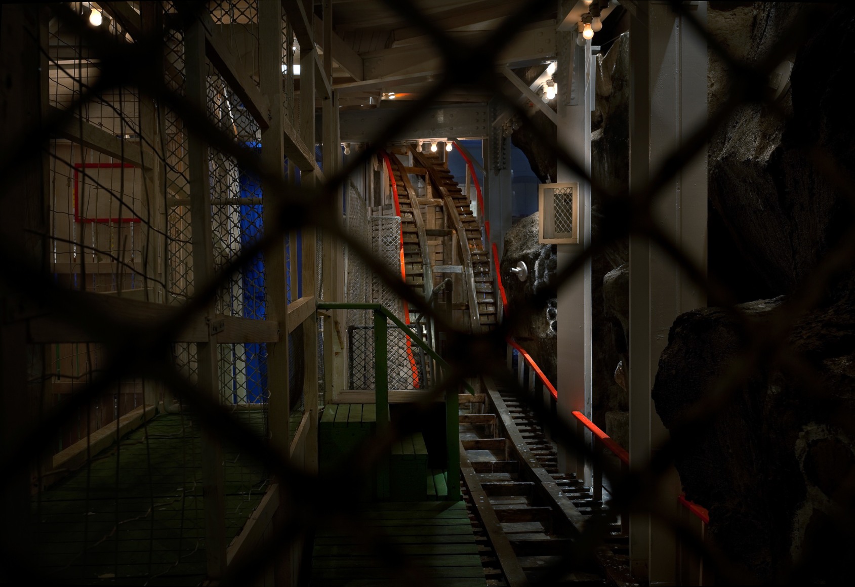 Coney Night Maze, 1996–2013, Enamel and acrylic on wood and Masonite, plastic, glass, cellulose