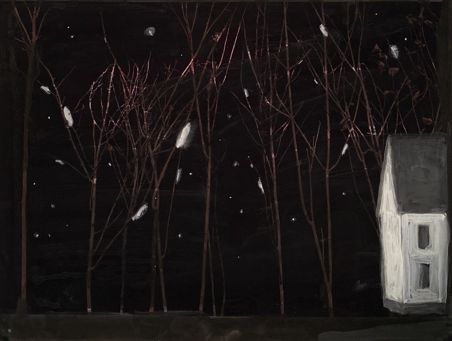 Untitled, 2020 Gouache on photograph, 8-1/2" x 11"