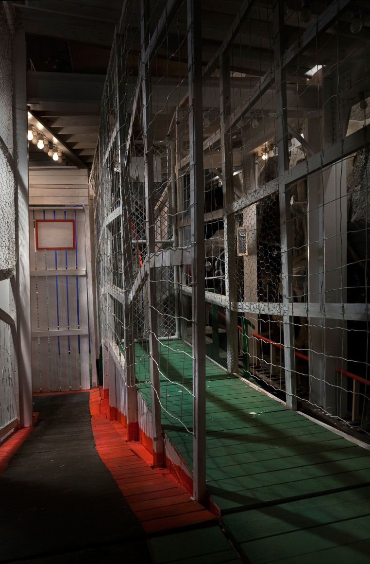 Coney Night Maze, 1996–2013, Enamel and acrylic on wood and Masonite, plastic, glass, cellulose