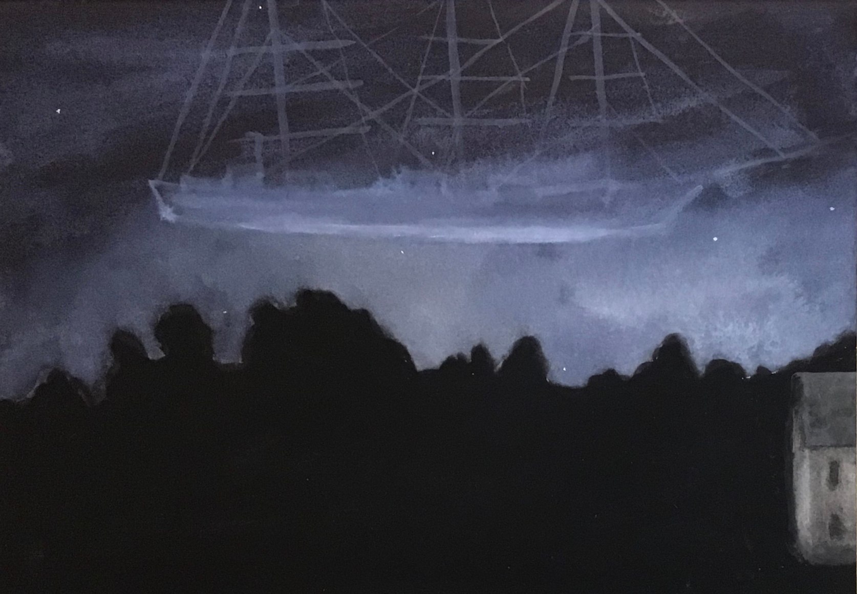 Untitled, 2019 Watercolor and gouache on paper, 7" x 10-1/4"