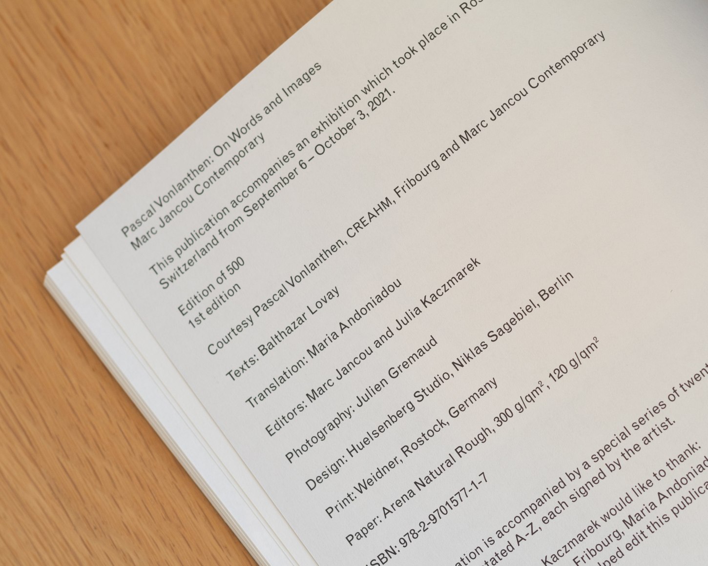 Pascal Vonlanthen: On Words and Images