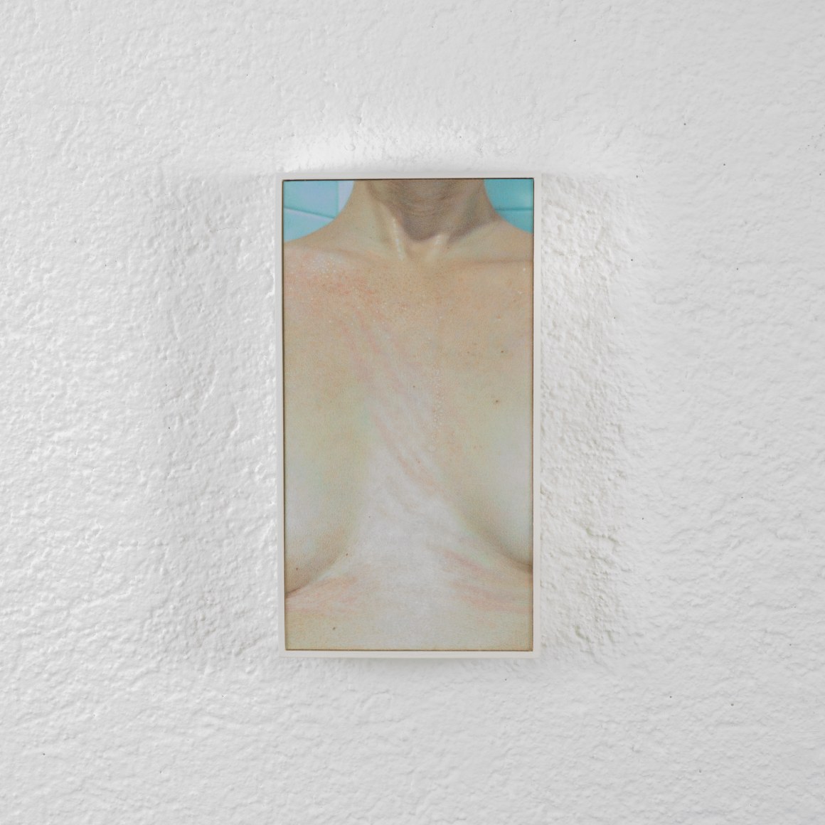 Chiara Enzo,&nbsp;Chest, B., 2024, Watercolour, pastel and coloured pencils on cardboard glued on board, 19 x 10 cm