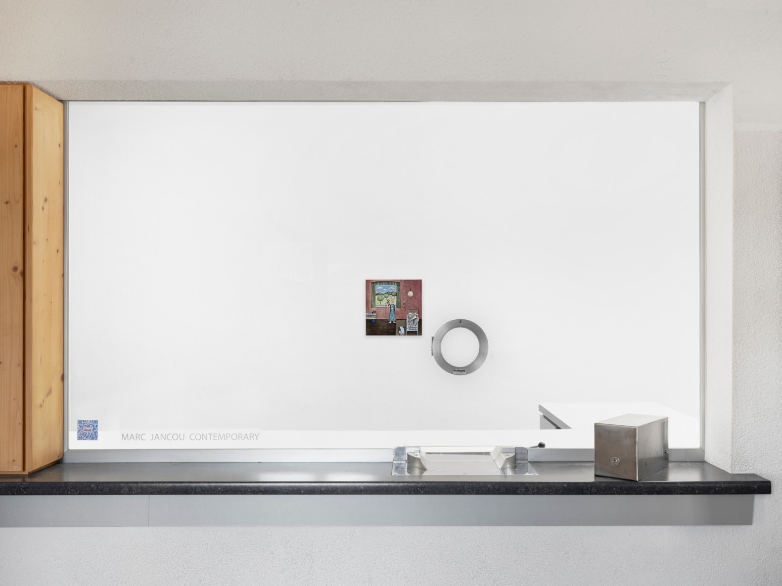 Adam Gordon, Untitled, 2023, Oil acrylic and human hair on canvas, 55.8 x 60.9 cm