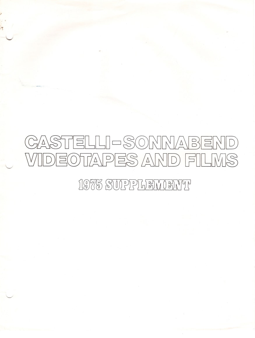 Castelli-Sonnabend Videotapes and Films