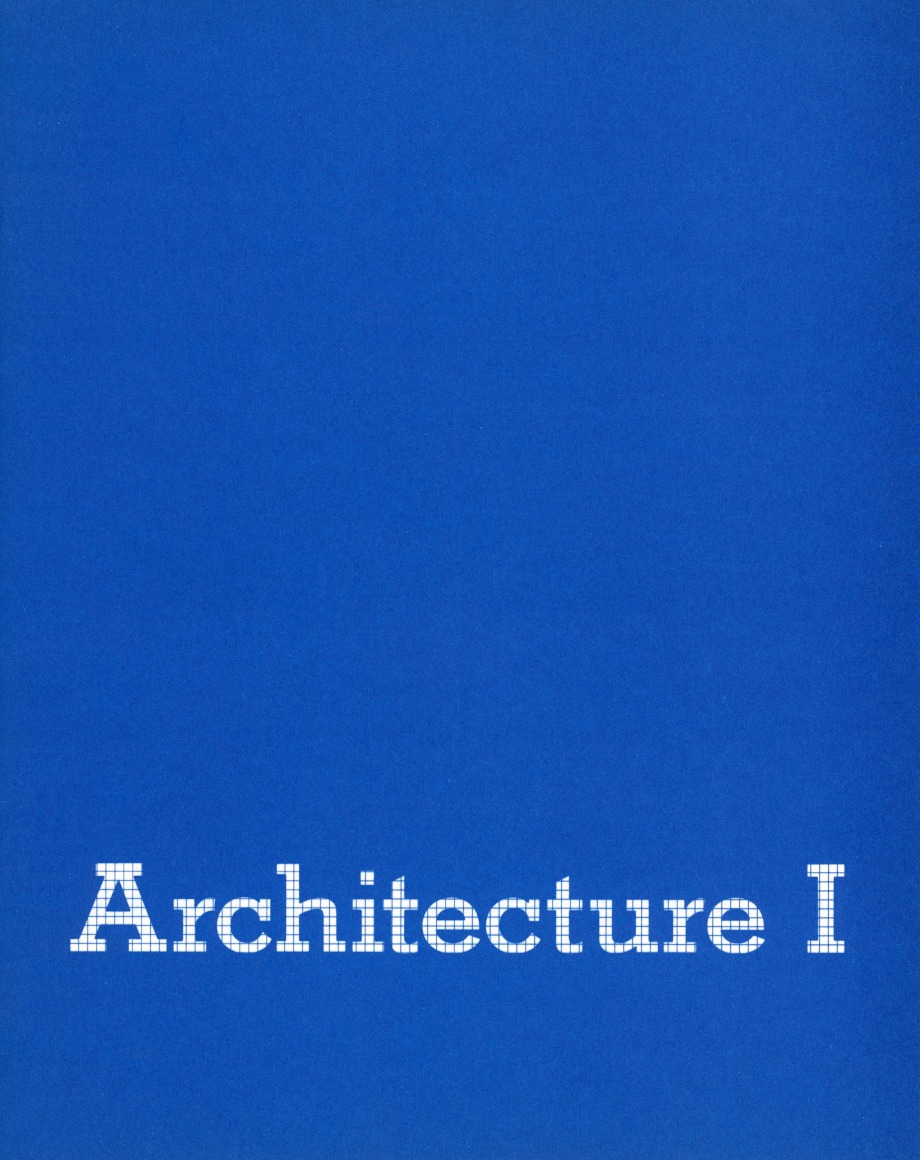 Cover of Architecture I catalogue published by Leo Castelli Gallery in 1977