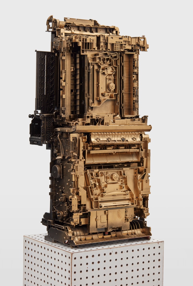Phil Wagner - Untitled, 2019 ( side view) mixed media sculpture 34 x 16 x 16 inches 86.36 x 40.64 x 40.64 cm PW003