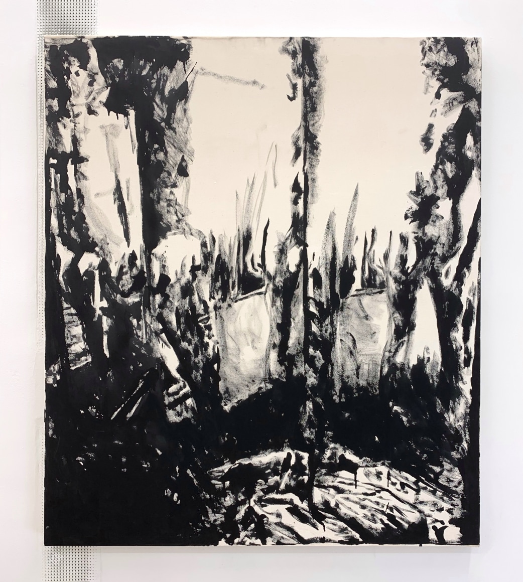 Allan Gardner Going Out For Cigarettes, 2022 Ink and Acrylic on canvas 46 x 40 x 2 in. 116.84 x 101.6 x 5.08 cm
