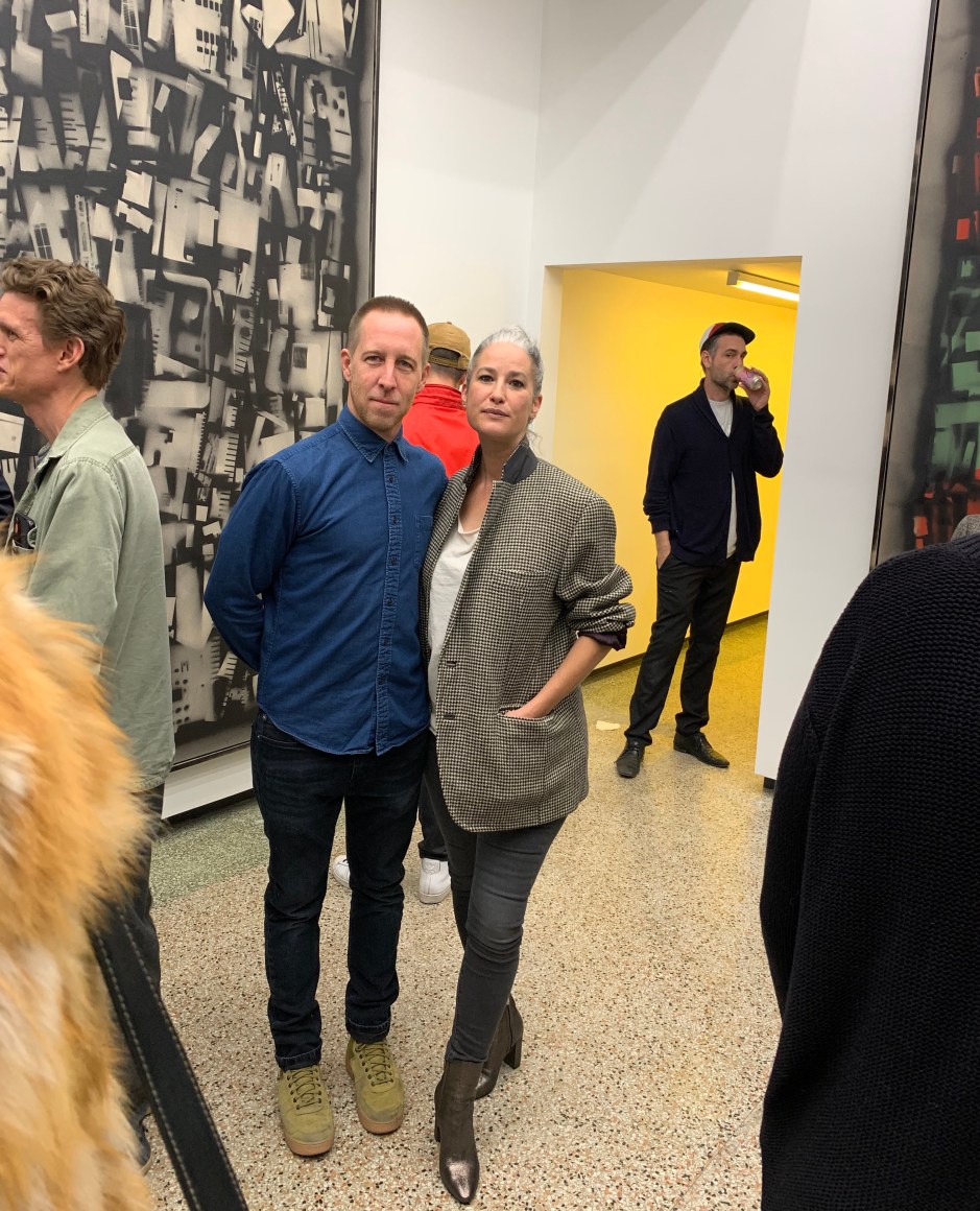 Phil Wagner and partner Erin Trefry at "Obsolescence" opening reception.