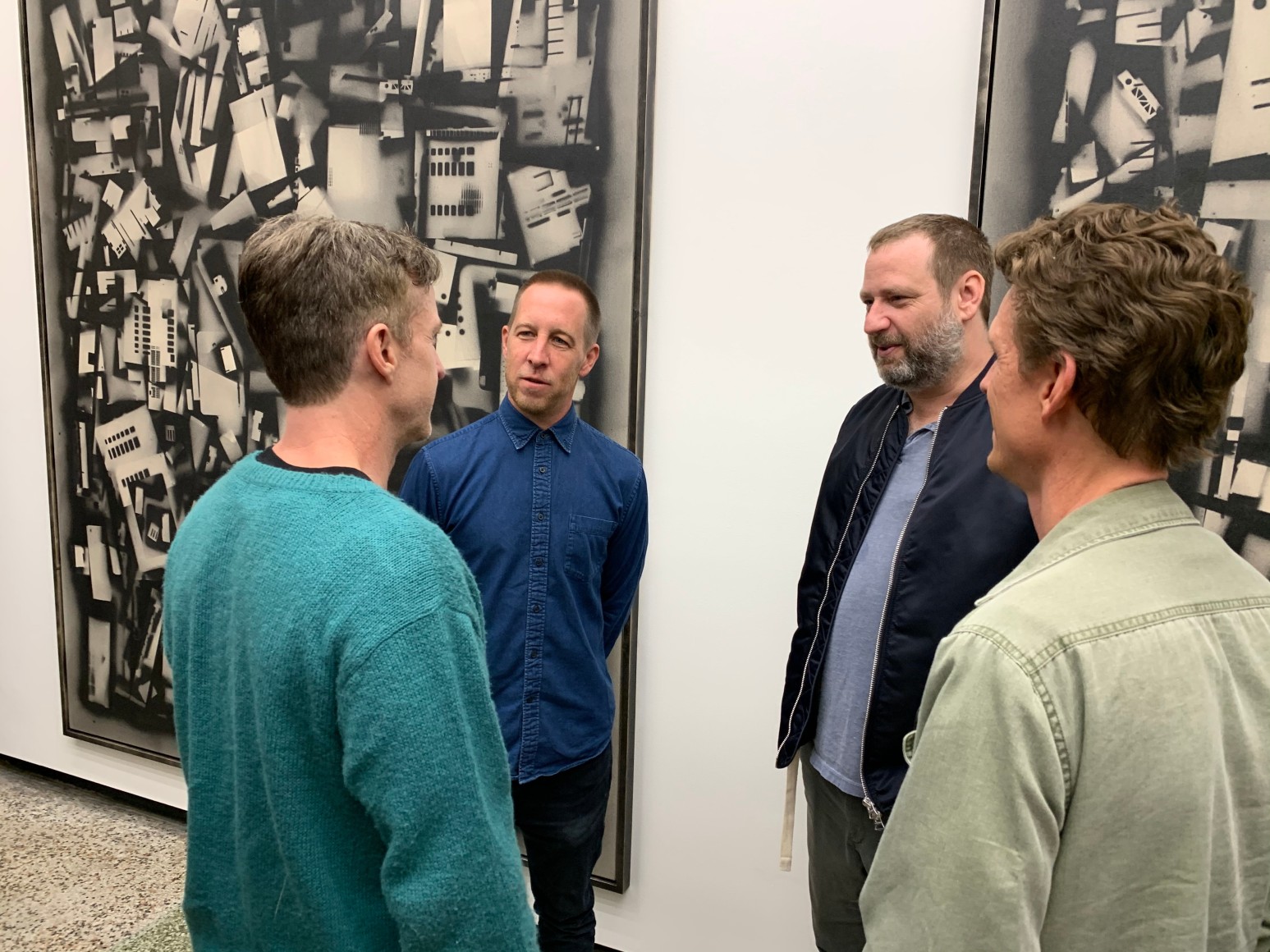 Phil Wagner with artist/curator/gallerist Joel Mesler at "Obsolescence", Opening night - Main exhibition space.