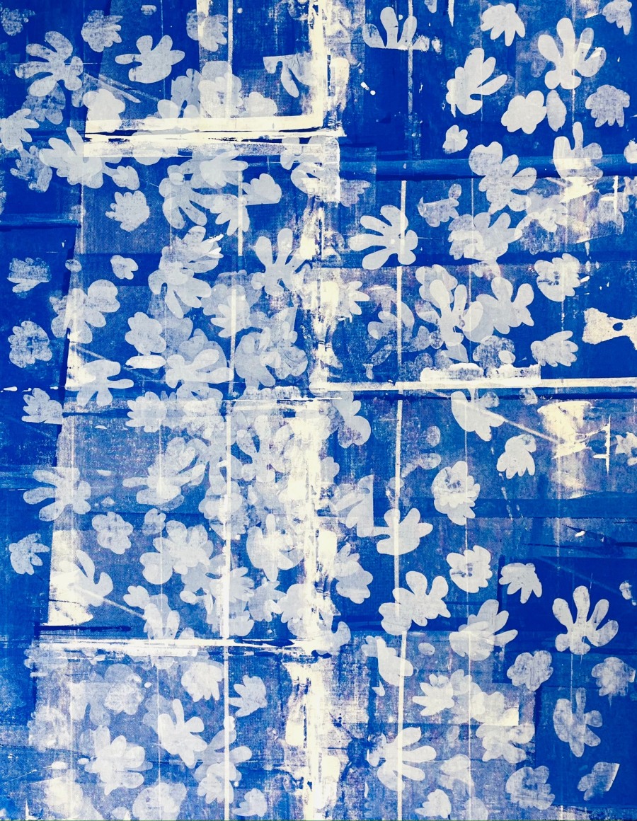 BRINTZ GALLERY, COREY MASON, Blue Angel, 2022, 78 x 60 inches, 198.1 x 152.4 centimeters, Unique Art