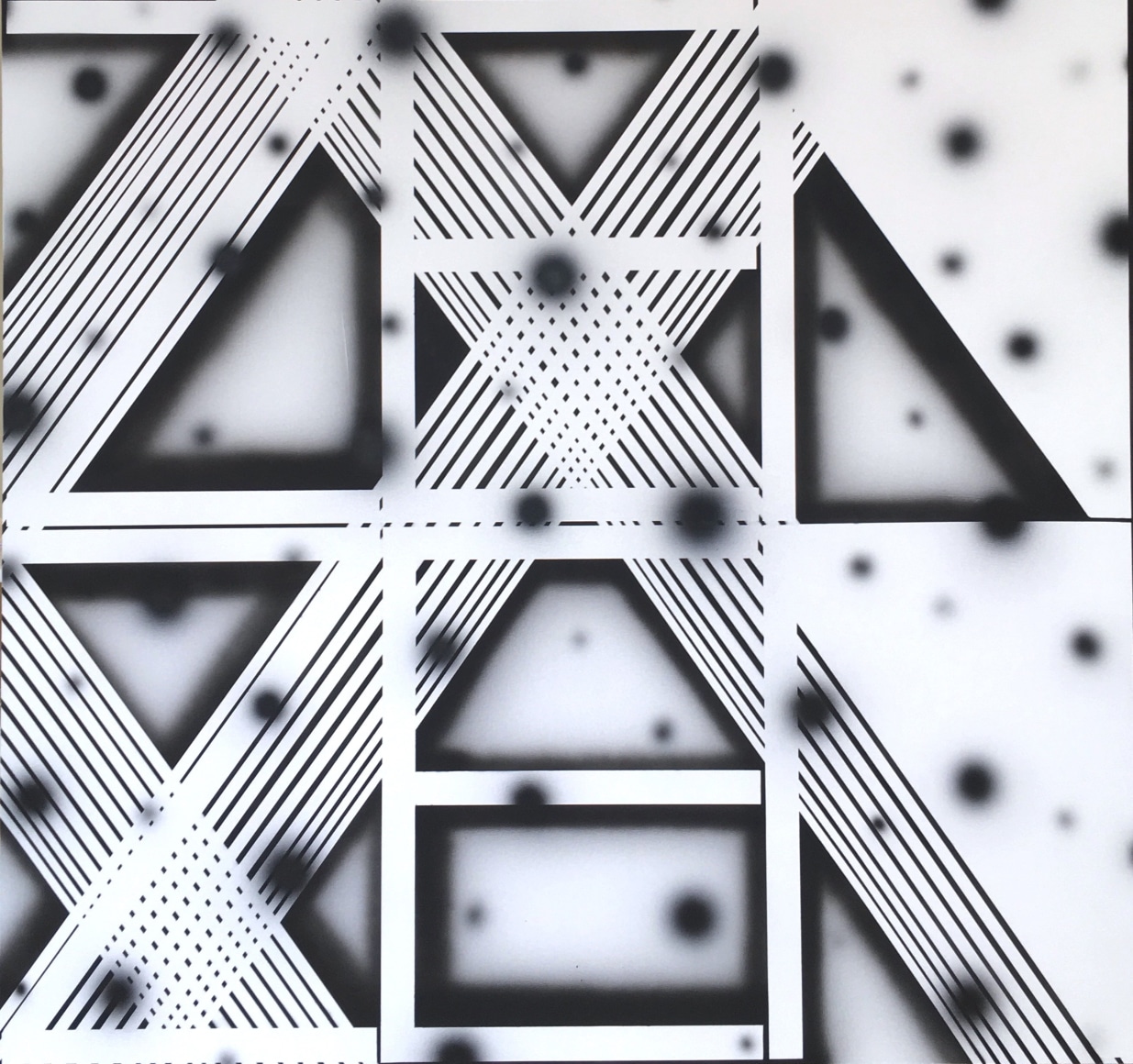 BRINTZ GALLERY, JOHN PHILLIP ABBOTT, Zen Zen, 2017, Acrylic and spray paint on canvas 62 by 66 inches, Unique Art