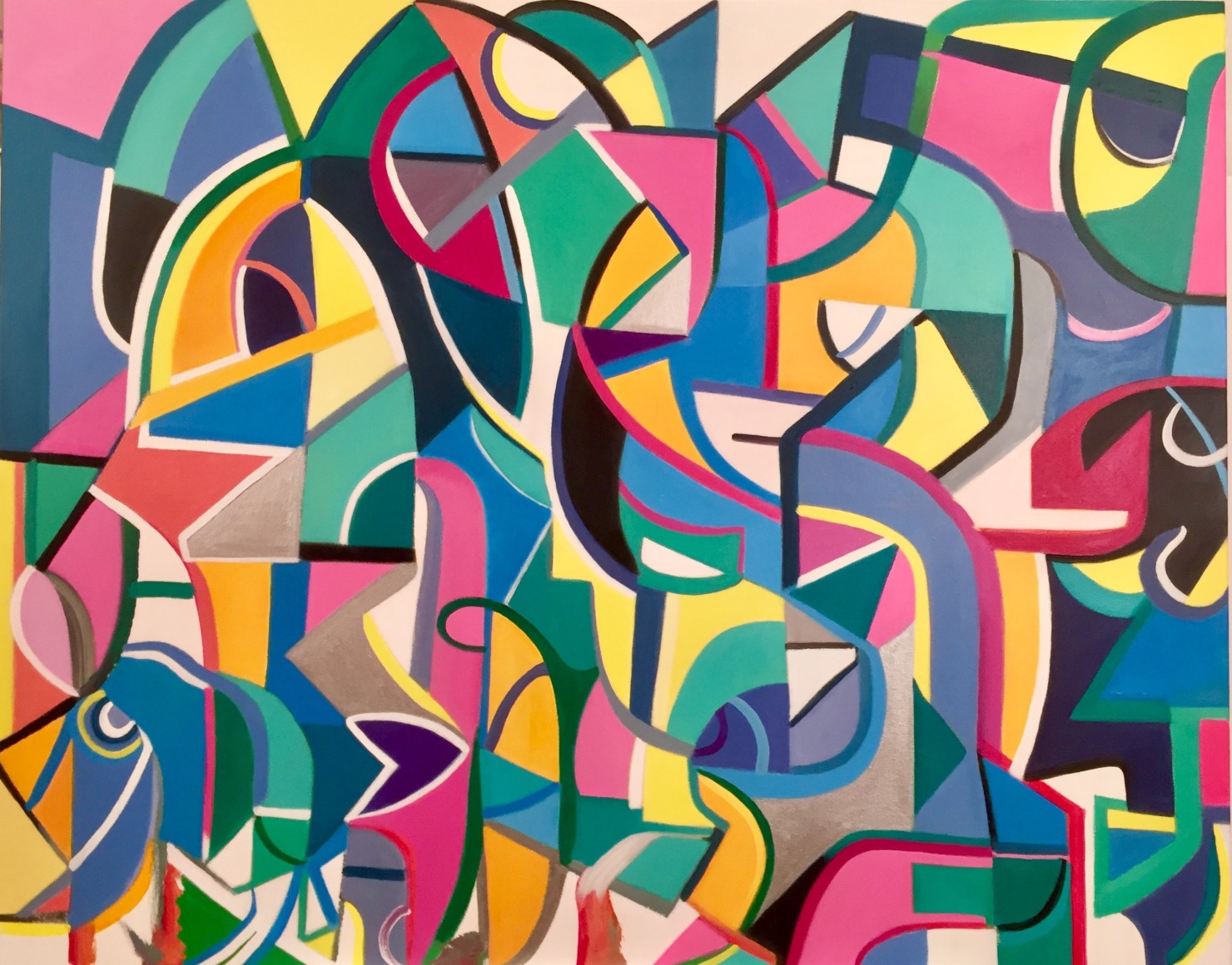 Juliana Lazzaro, American born 1973, Saratoga, 2017, Acrylic on Canvas, H 48&quot; x W 60&quot;, Signed and Dated Verso