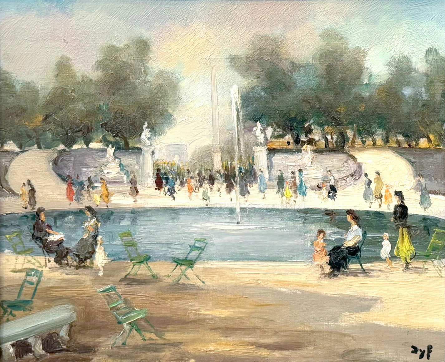 Marcel Dyf, Tuileries' Garden, facing Place de la Concorde, Paris, c. 1950