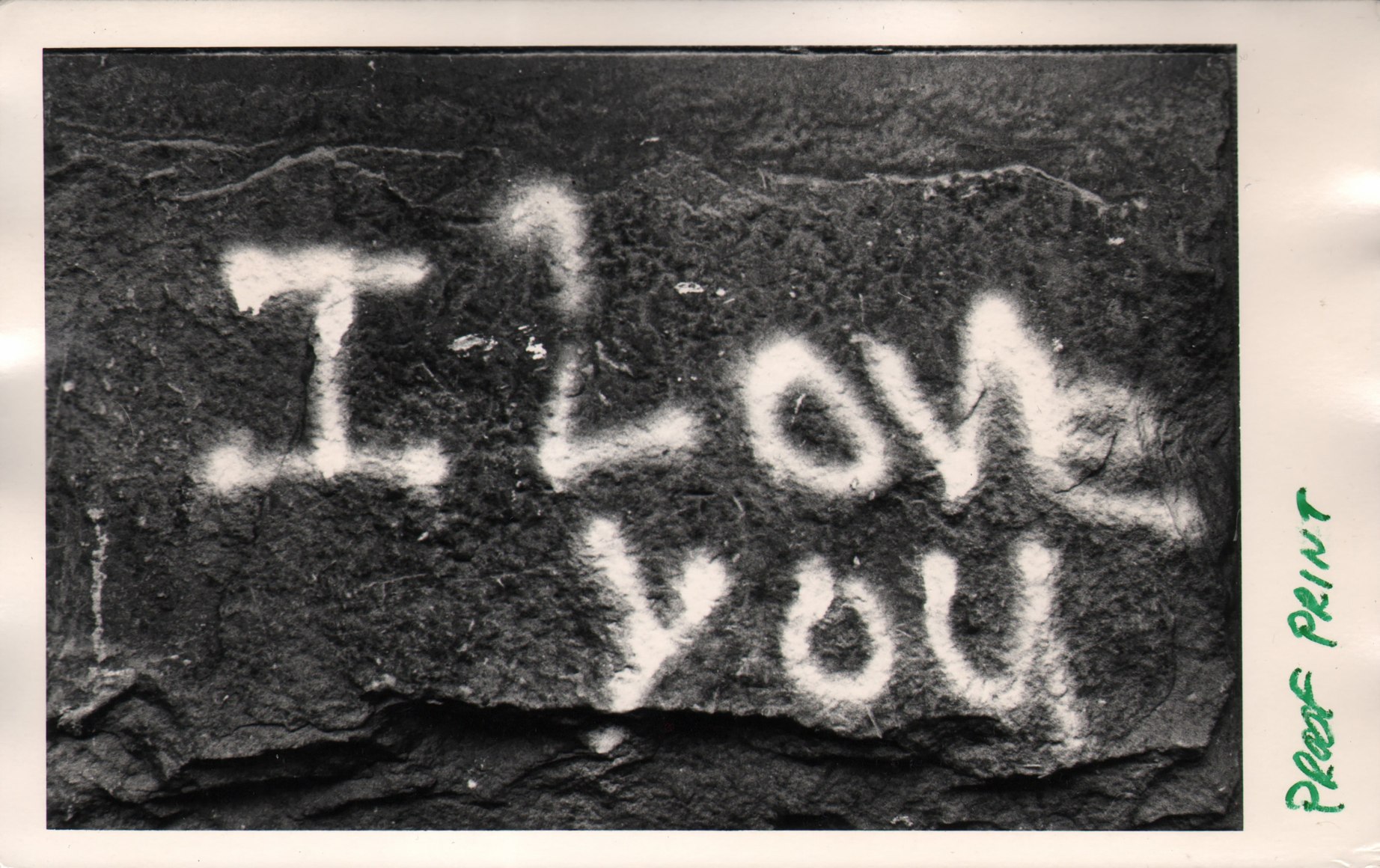 52. Beuford Smith, Love, NYC, ​1975. &quot;I love you&quot; written in white spray paint.