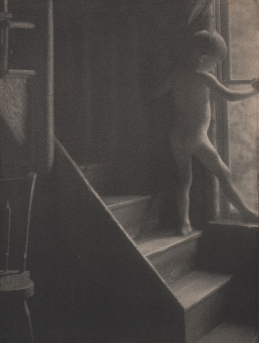16. Antoinette B. Hervey, On the Stairway, Walter B. Hervey, Jr., c. 1925. Nude young boy walking down a staircase towards a window, lit from the right.