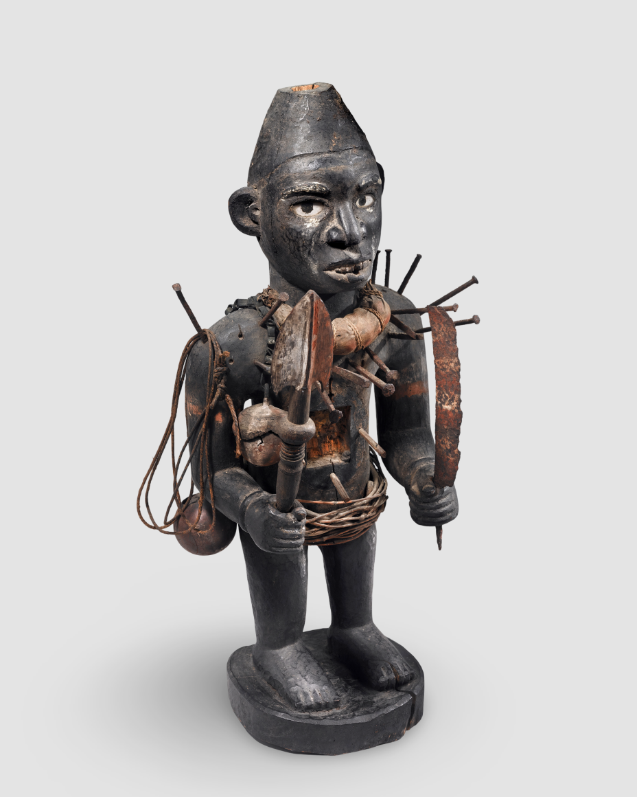 Anthropomorphic Standing Power Figure, NKISI NKONDI, Unidentified Kongo-Vili Artist, D.R. Congo, Loango Coast
