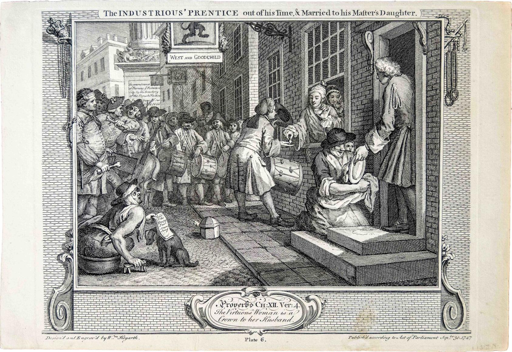 William Hogarth, The Industrious &lsquo;Prentice out of his Time, &amp; Married to his Master&rsquo;s Daughter