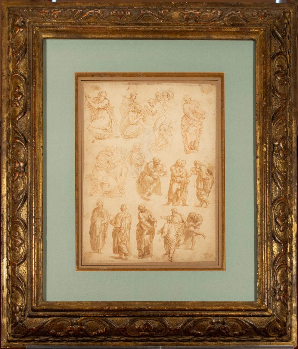 Figure Studies after Raphael and Parmigianino (recto), Study of the Martyrdom of a Saint &nbsp;(verso), c. 1580&rsquo;s-1590