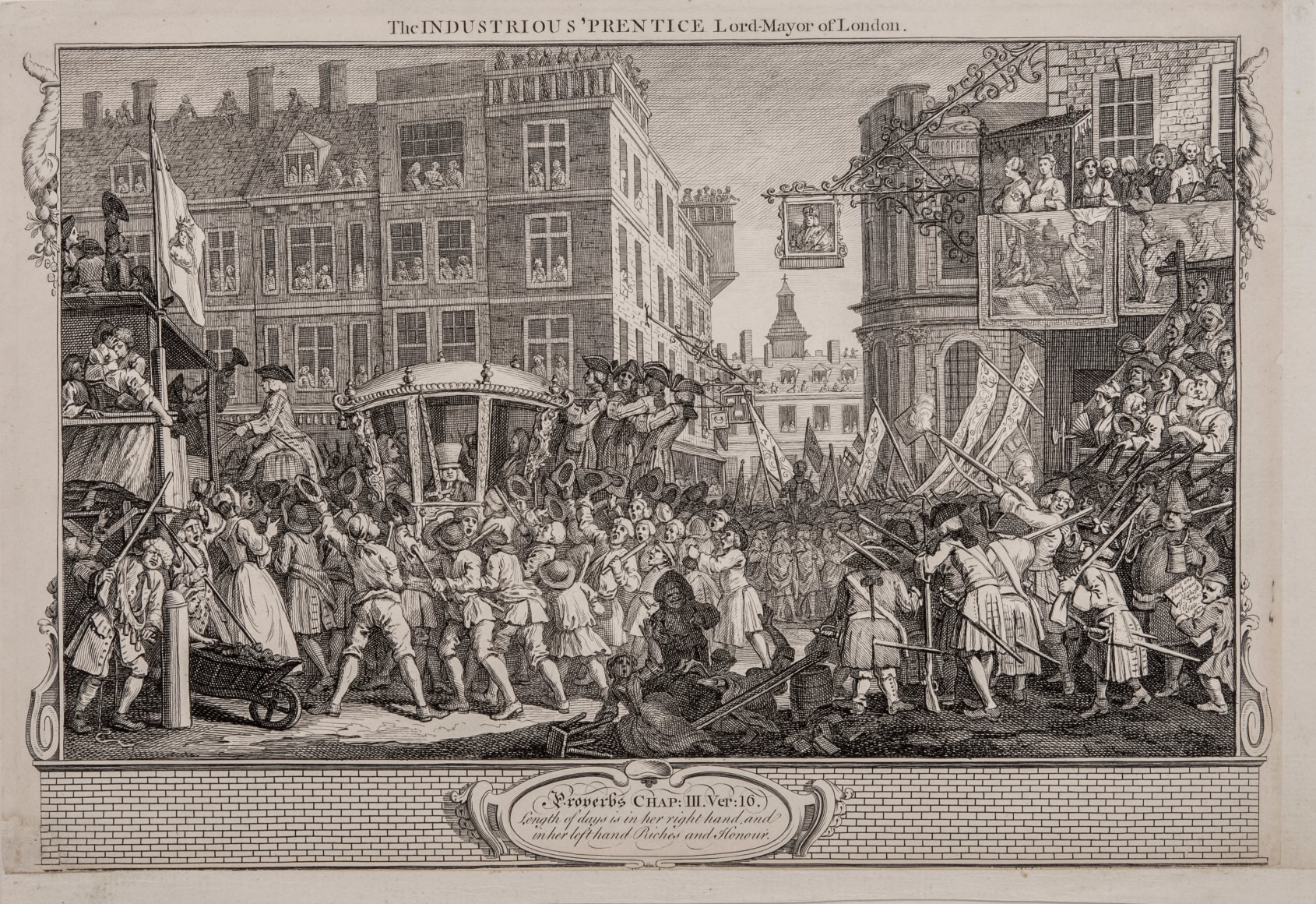 William Hogarth  The Industrious Prentice Lord-Mayor of London, pl. 12 from the complete set of twelve