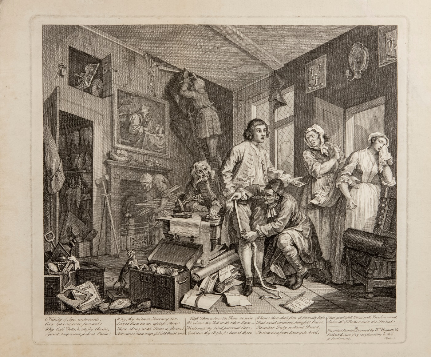 William Hogarth, A Rake's Progress, the complete set of eight etchings and engravings